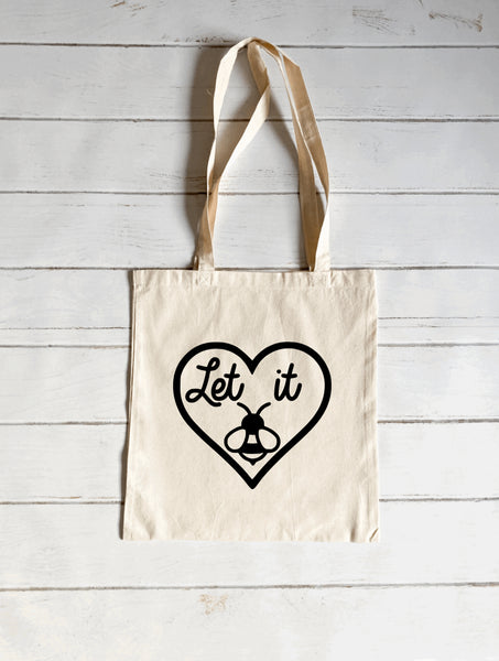 Let it bee canvas tote bag