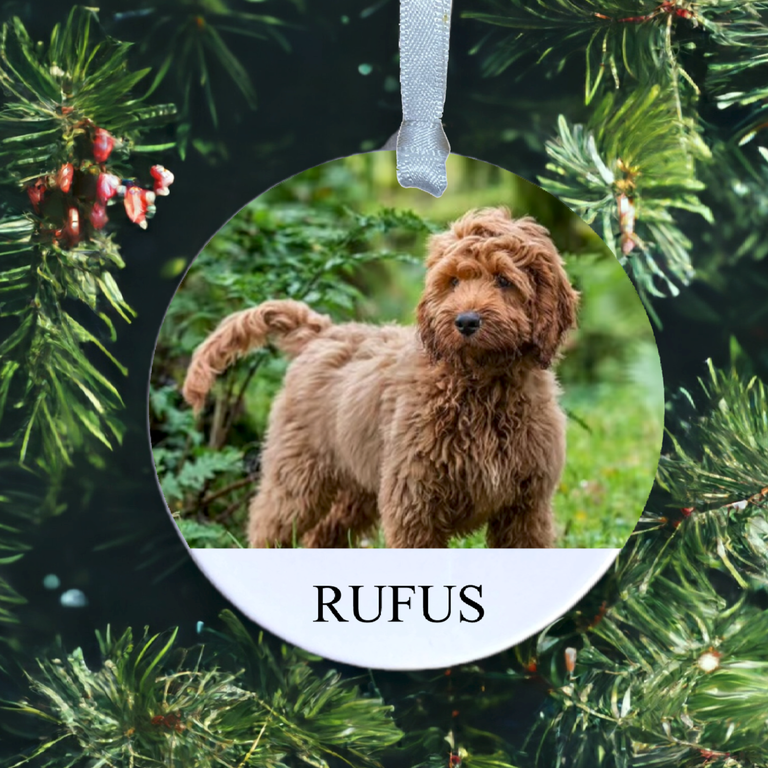 Pet ceramic bauble with name