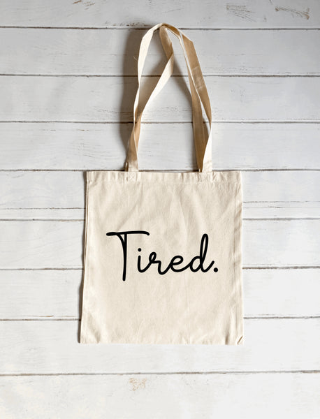 Tired canvas tote bag
