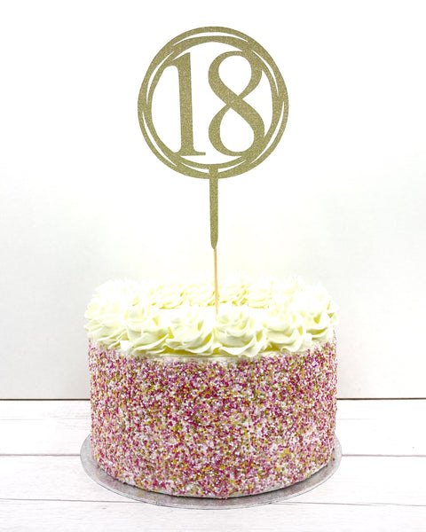 18th birthday cake topper, circle cake decoration, eighteenth birthday props