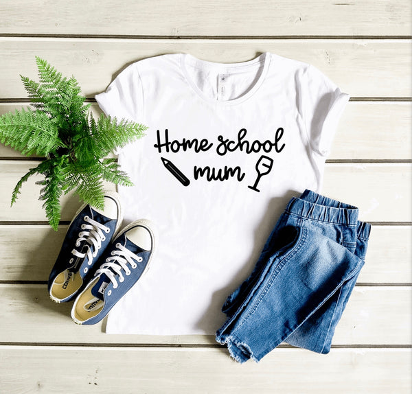 Home school mum ladies t shirt