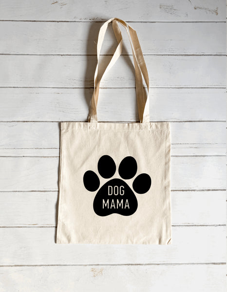 Dog mama canvas tote bag