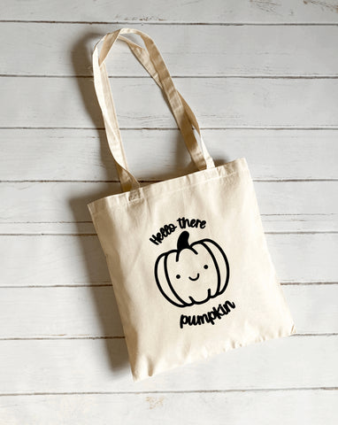 Hello there pumpkin tote bag