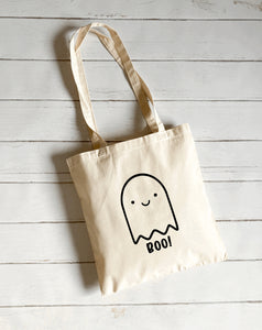 Boo! Ghost canvas tote bag