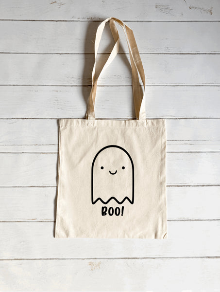 Boo! Ghost canvas tote bag