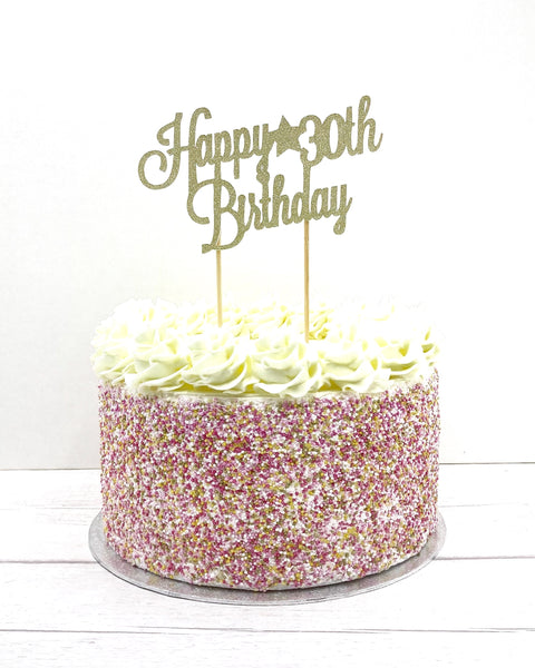 Happy 30th birthday cake topper
