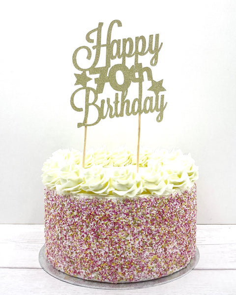 Happy 70th birthday cake topper