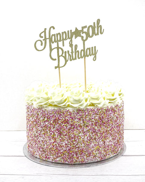 Happy 50th birthday cake topper