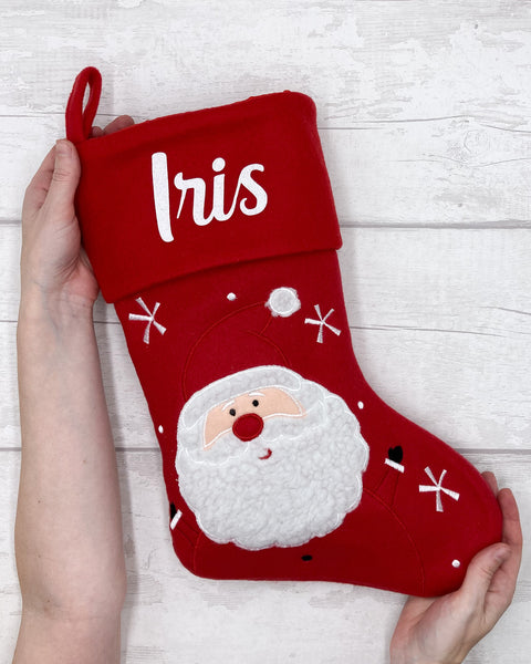 Red personalised Santa stocking