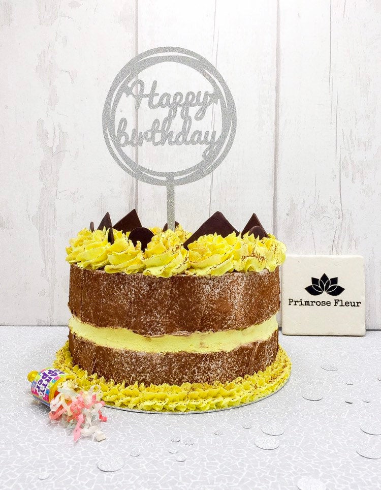Happy birthday cake topper, glitter cake topper, circle cake topper, birthday party props, party decor, cake ideas