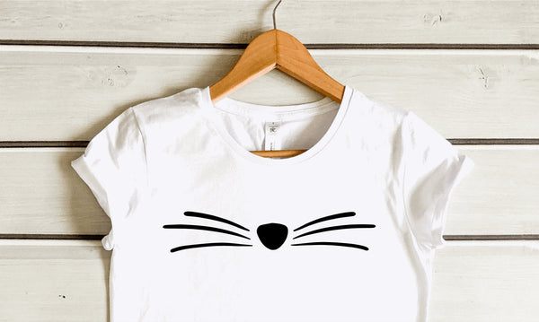 Cat whiskers ladies t shirt