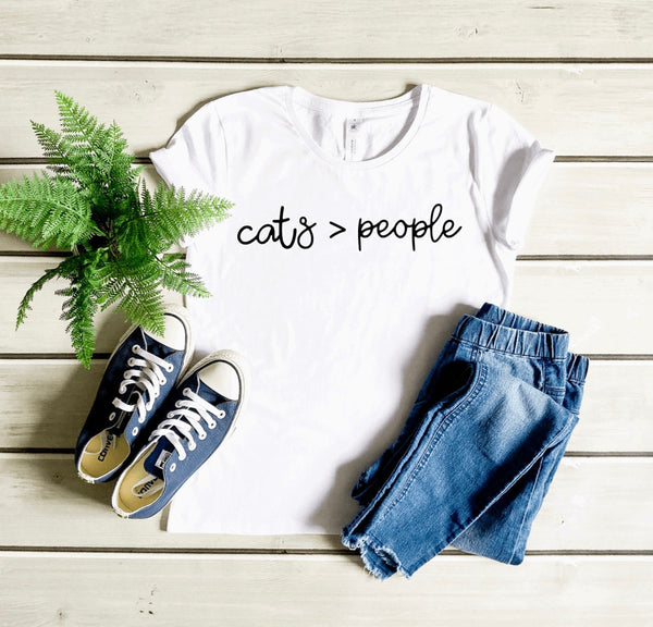Cats over people ladies t shirt