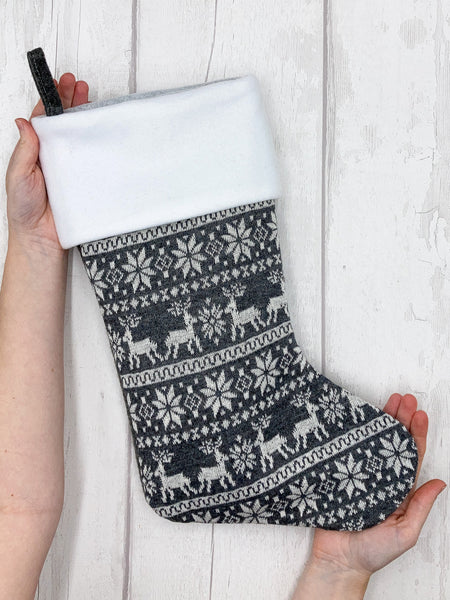 Personalised Scandi reindeer Christmas stocking